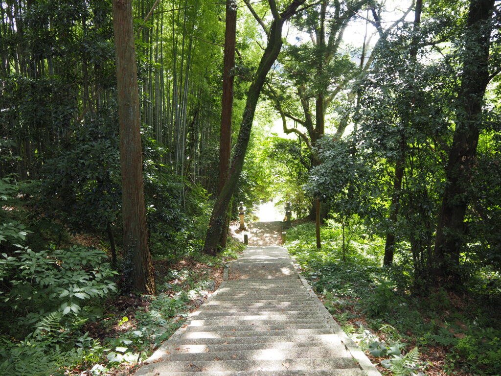 松尾八幡宮の境内から下る石段