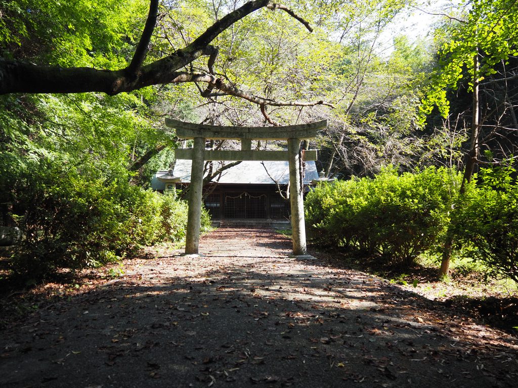 石段の先に見える下松護國神社の鳥居